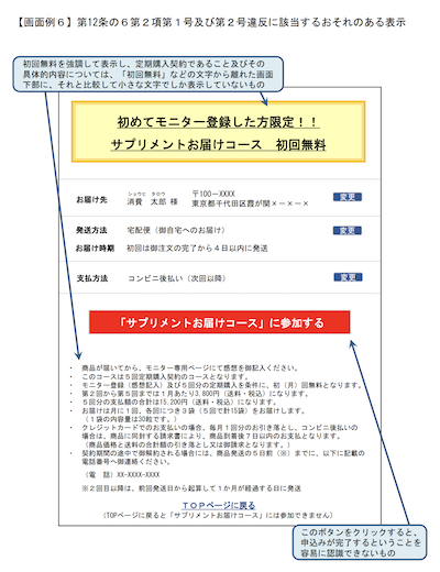 違反に該当するおそれのある表示の例2